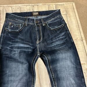 Cowboy Up dark wash bootcut cowboy jeans. 32 x 32